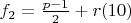 $ f _2 = \frac{p-1}{2} + r\engo(10)$