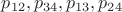 $p_{12},p_{34},p_{13},p_{24}$
