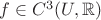 $f \in C^3(U,\mathbb R)$