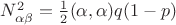 $N_{\alpha\beta}^2=\frac{1}{2}(\alpha,\alpha)q(1-p)$
