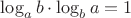 $\log_a{b}\cdot \log_b{a}=1$