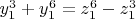${y_1^3}+{y_1^6} ={z_1^6}-{z_1^3}$