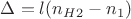 $\Delta=l(n_{H2}-n_1)$