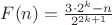 $F(n) = \frac{3 \cdot 2^k-n}{2^{2k+1}}$