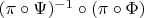 $(\pi \circ \Psi)^{-1} \circ (\pi \circ \Phi)$