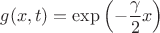 $$ g(x, t) = \exp \left( -\frac{\gamma}{2}x \right) $$