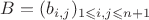 $B = (b_{i,j})_{1 \leqslant i,j \leqslant n+1}$