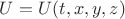 $U=U(t,x,y,z)$
