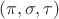 $(\pi , \sigma , \tau)$