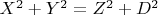$X^2+Y^2=Z^2+D^2$