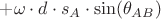 $ + \omega \cdot d \cdot s_{A} \cdot \sin (\theta_{AB}) $