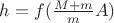 $h=f(\frac{M+m}{m}A)$ $h=f(\frac{M+m}{m}A)$