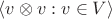 $\langle v\otimes v : v\in V \rangle$