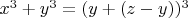 $x^3+y^3=(y+(z-y))^3$