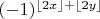 $(-1)^{\lfloor 2x\rfloor+\lfloor 2y\rfloor}$