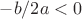 $-b/2a<0$