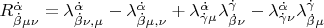 $\[R_{\dot \beta \mu \nu }^{\dot \alpha }  = \lambda _{\dot \beta \nu ,\mu }^{\dot \alpha }  - \lambda _{\dot \beta \mu ,\nu }^{\dot \alpha }  + \lambda _{\dot \gamma \mu }^{\dot \alpha } \lambda _{\dot \beta \nu }^{\dot \gamma }  - \lambda _{\dot \gamma \nu }^{\dot \alpha } \lambda _{\dot \beta \mu }^{\dot \gamma } \]$