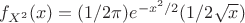 $f_{X^2}(x)=(1/2\pi)e^{-x^2/2}(1/2\sqrt{x})$