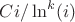$ C i / \ln^k(i) $