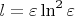 $l = \varepsilon \ln^2 \varepsilon$