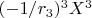 $(-1/r_3)^3 X^3$