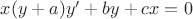 $x(y+a)y'+by+cx=0$