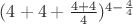 $(4+4+ \frac{4+4}{4})^{4-\frac{4}{4}}$