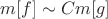 $m[f]\sim C m[g]$