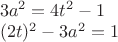$
\\3a^2=4t^2-1\\
(2t)^2-3a^2=1
$