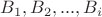 $B_1, B_2,...,B_i $