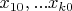 $x_{10},...x_{k0}$