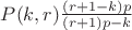 $P(k,r)\frac{(r+1-k)p}{(r+1)p-k}$
