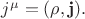 $j^\mu=(\rho,\mathbf{j}).$