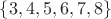 $\{3,4,5,6,7,8\}$