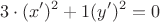 $$3 \cdot (x')^2 + 1 (y')^2 =0$$