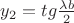 $y_2=tg{\frac {\lambda b} {2}}$