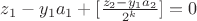 $z_1-y_1a_1+[\frac{z_2-y_1a_2}{2^k}]=0$