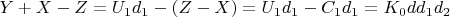 $Y + X -Z = U_1d_1-(Z-X) =U_1d_1-C_1d_1 =  K_0dd_1d_2$