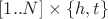$[1..N] \times \left\{ h, t\right\}$