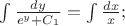 $\Ds \int \frac{dy}{e^y+C_1}=\int \frac{dx}{x};$