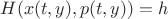 $H(x(t,y), p(t,y)) = h$