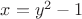 $x=y^2-1$