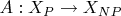$A : X_P \to X_{NP}$