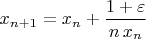 $x_{n+1}=x_n+\dfrac{1+\varepsilon}{n\,x_n}$