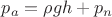 $p_a = \rho gh + p_n$