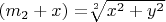 $ (m_2+x)=$\sqrt[2]{x^2+y^2}$ $