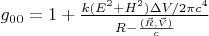 $g_{00}=1+\frac{k(E^2+H^2)\Delta V/2\pi c^4}{R-\frac{(\vec R,\vec V)}{c}}$
