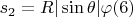 $s_2=R|\sin\theta| \varphi\eqno(6) $