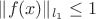 $\|f(x)\|_{l_1}\le 1$