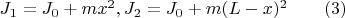 $J_1=J_0+mx^2,J_2=J_0+m(L-x)^2\qquad(3)$